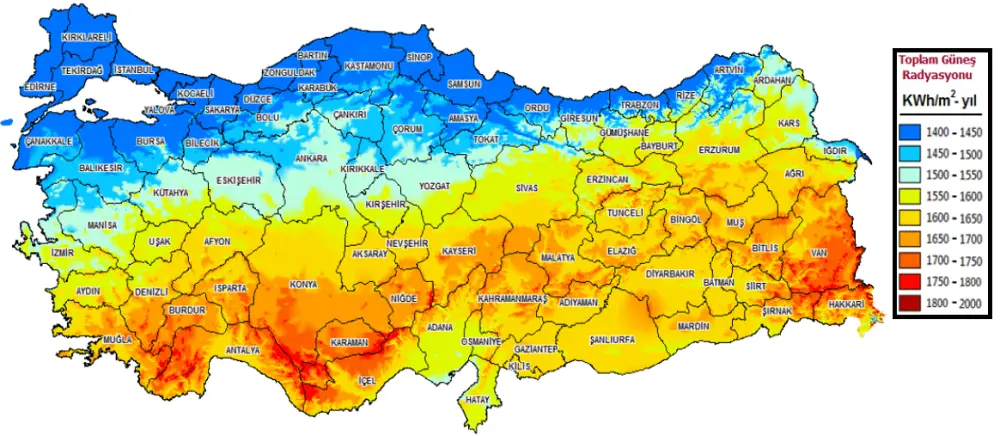 Güneş Enerjisi Potansiyeli Atlası