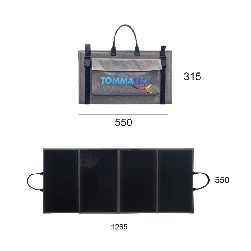 TommaTech 110 Watt Katlanabilir Güneş Paneli - Çanta Tipi Güneş Paneli