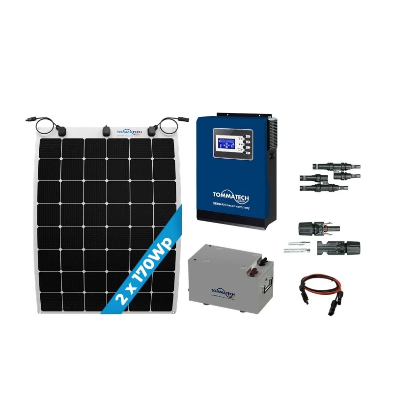 2 Panel(170Wp) 3KWE Off-Grid(24V) Esnek(Flexible) Solar Paket