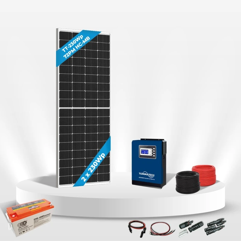 2 Panel(230Wp) 1KWE Off-Grid(12V) Jel Akulu Hazır Solar Paket